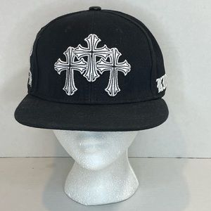 Black Three Crosses Eternity BC/AD Hat
